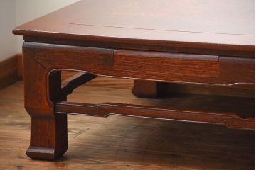 アンティーク家具　古民具・骨董　総欅材!天板の杢目が素晴らしいアンティーク最高級座卓