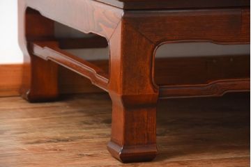 アンティーク家具　古民具・骨董　総欅材!天板の杢目が素晴らしいアンティーク最高級座卓