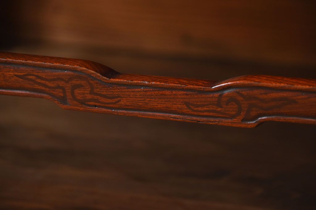 アンティーク家具　古民具・骨董　総欅材!天板の杢目が素晴らしいアンティーク最高級座卓