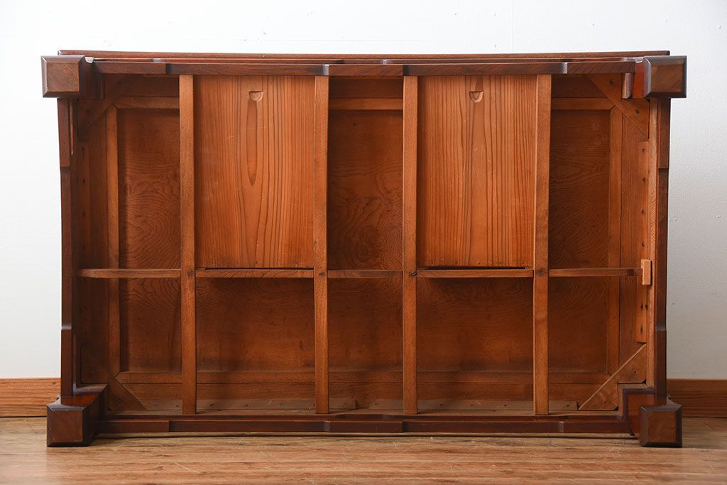 アンティーク家具　古民具・骨董　総欅材!天板の杢目が素晴らしいアンティーク最高級座卓