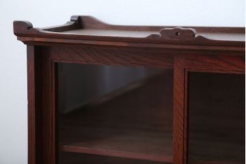 アンティーク家具　古民具・骨董　古い栓材の小ぶりな高級アンティーク収納棚(2)