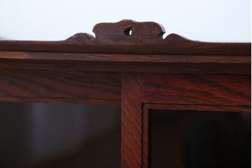 アンティーク家具　古民具・骨董　古い栓材の小ぶりな高級アンティーク収納棚(2)