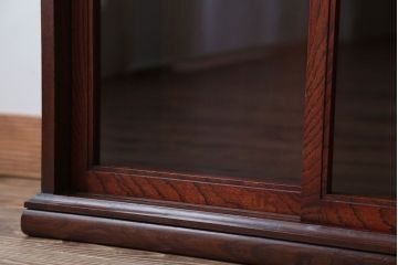 アンティーク家具　古民具・骨董　古い栓材の小ぶりな高級アンティーク収納棚(2)