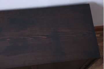 アンティーク家具　古民具・骨董　細かく仕切りがついた和製アンティーク引き戸収納棚
