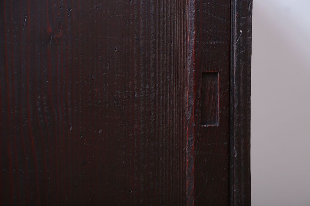 アンティーク家具　古民具・骨董　細かく仕切りがついた和製アンティーク引き戸収納棚