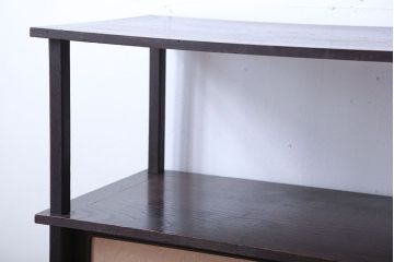 アンティーク家具　古民具・骨董　高級品!古い栗材の和風な引き戸付き飾り棚