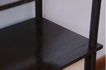アンティーク家具　古民具・骨董　高級品!古い栗材の和風な引き戸付き飾り棚