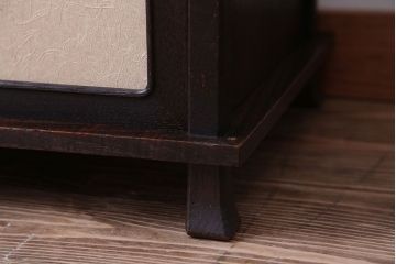 アンティーク家具　古民具・骨董　高級品!古い栗材の和風な引き戸付き飾り棚