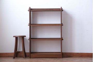 レトロ家具　昭和レトロ　シンプルでおしゃれな楔(くさび)式本棚