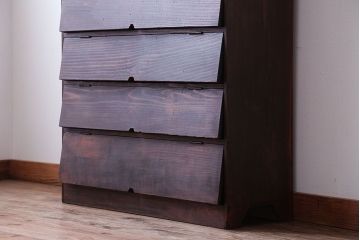 アンティーク家具　アンティーク　古い木製のパタパタ収納棚(下駄箱)
