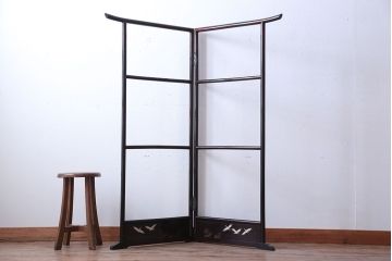 アンティーク雑貨　古民具・骨董　和モダンスタイル!鶴の屏風衣桁