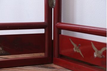アンティーク雑貨　古民具・骨董　和モダンスタイル!鶴の屏風衣桁(2)