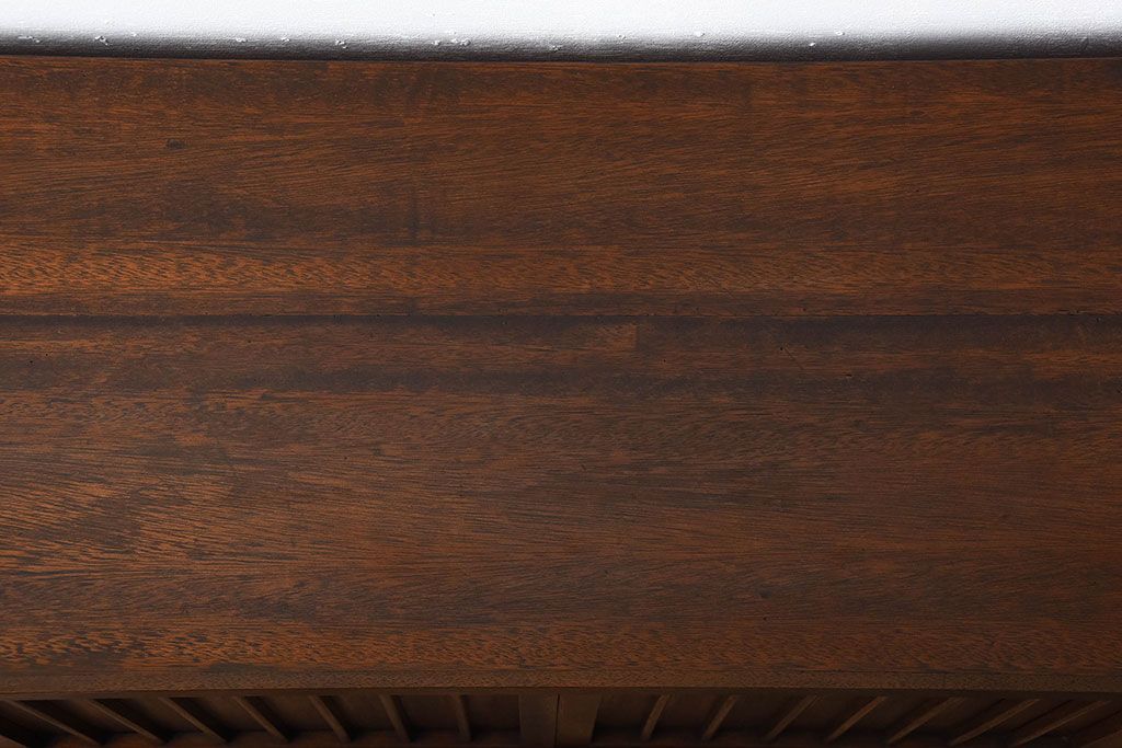 アンティーク家具　和製アンティーク　古い木の縦桟4枚引き戸ローボード