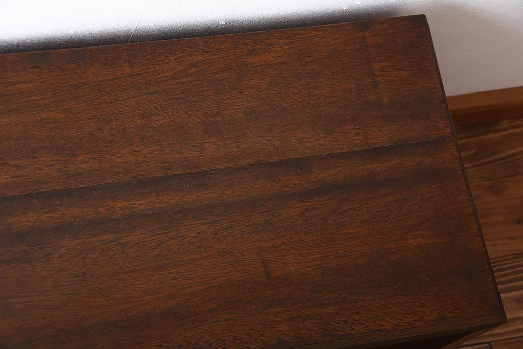 アンティーク家具　和製アンティーク　古い木の縦桟4枚引き戸ローボード