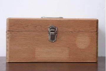 アンティーク雑貨　昭和レトロ　ナラ材の小さなアンティーク木箱