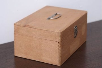 アンティーク雑貨　昭和レトロ　ナラ材の小さなアンティーク木箱