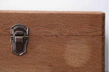 アンティーク雑貨　昭和レトロ　ナラ材の小さなアンティーク木箱