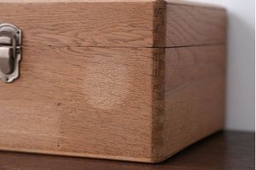 アンティーク雑貨　昭和レトロ　ナラ材の小さなアンティーク木箱