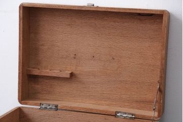 アンティーク雑貨　昭和レトロ　ナラ材の小さなアンティーク木箱