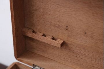 アンティーク雑貨　昭和レトロ　ナラ材の小さなアンティーク木箱