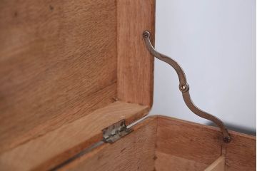 アンティーク雑貨　昭和レトロ　ナラ材の小さなアンティーク木箱