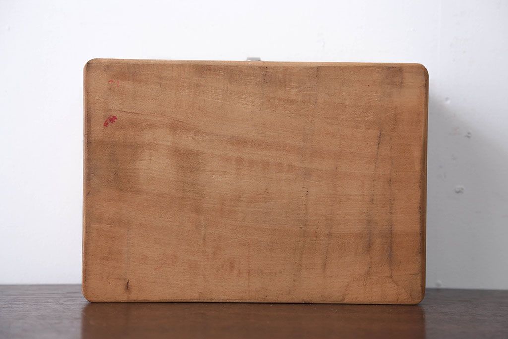 アンティーク雑貨　昭和レトロ　ナラ材の小さなアンティーク木箱