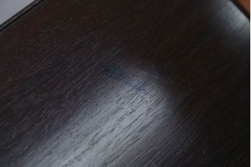 アンティーク雑貨　古民具・骨董　取っ手が銀!古い唐木(紫檀)材の高級角火鉢(1)