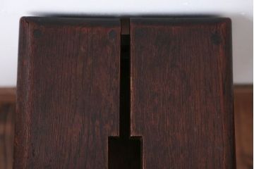 アンティーク家具　和製アンティーク　古いナラ材の引き出し付きスツール