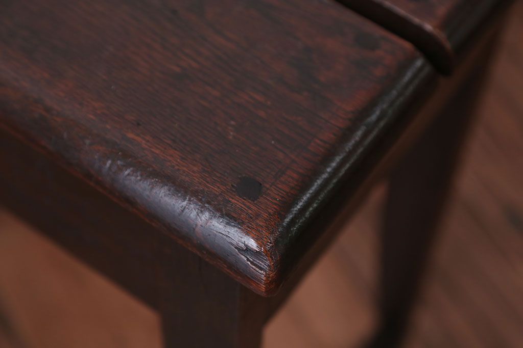 アンティーク家具　和製アンティーク　古いナラ材の引き出し付きスツール