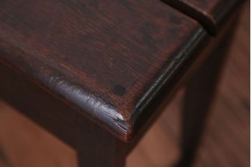 アンティーク家具　和製アンティーク　古いナラ材の引き出し付きスツール