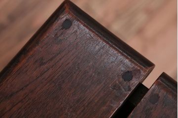 アンティーク家具　和製アンティーク　古いナラ材の引き出し付きスツール