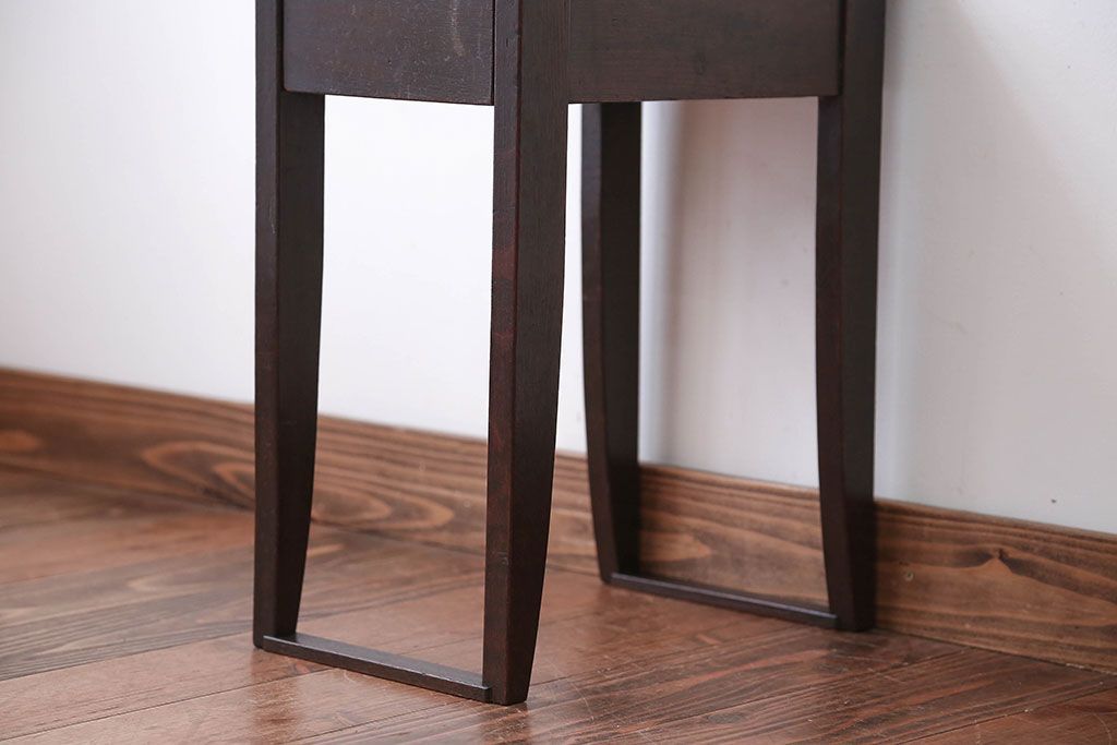 アンティーク家具　和製アンティーク　古いナラ材の引き出し付きスツール