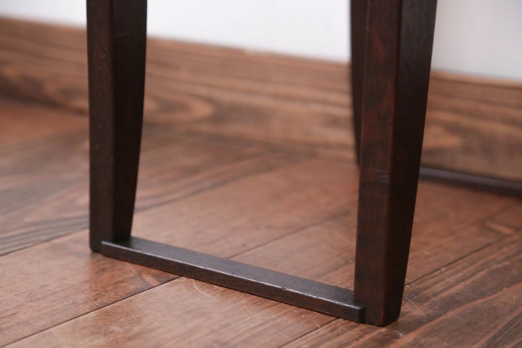 アンティーク家具　和製アンティーク　古いナラ材の引き出し付きスツール