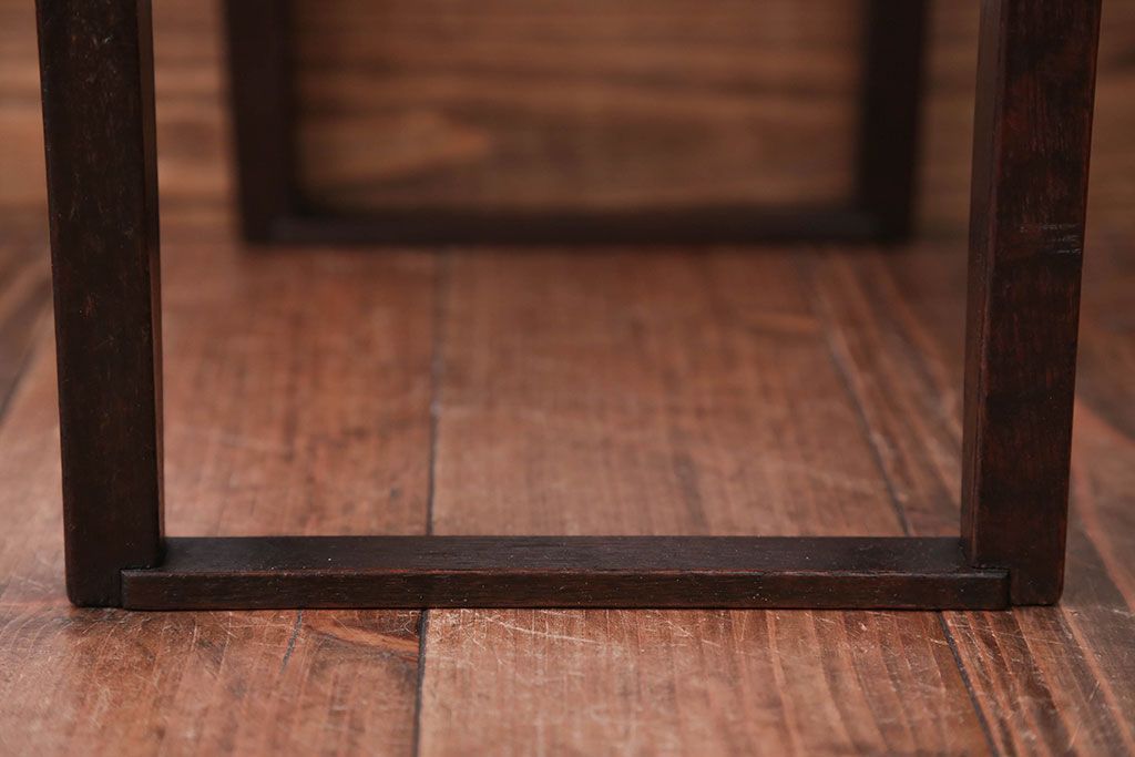 アンティーク家具　和製アンティーク　古いナラ材の引き出し付きスツール