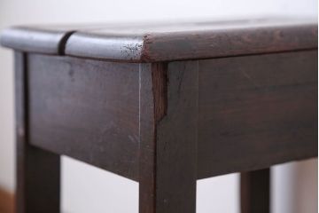 アンティーク家具　和製アンティーク　古いナラ材の引き出し付きスツール