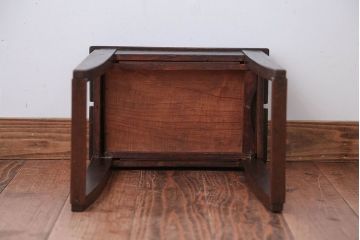 アンティーク家具　和製アンティーク　古いナラ材の引き出し付きスツール