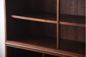 アンティーク家具　大正ロマン　とても大きな古い木製のオープンラック重ね飾り棚