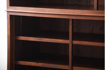 アンティーク家具　大正ロマン　とても大きな古い木製のオープンラック重ね飾り棚