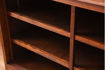 アンティーク家具　大正ロマン　とても大きな古い木製のオープンラック重ね飾り棚