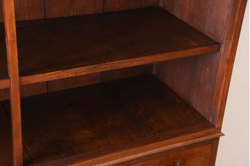 アンティーク家具　大正ロマン　とても大きな古い木製のオープンラック重ね飾り棚