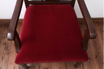 アンティーク家具　大正ロマン　高級品!古いナラ材の希少なアームチェア(1)