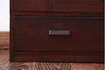 レトロ家具　昭和レトロ　古い木製の小さな3杯チェスト