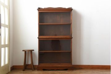 アンティーク家具　大正ロマン　高級品!古い木製の薄型コレクションケース