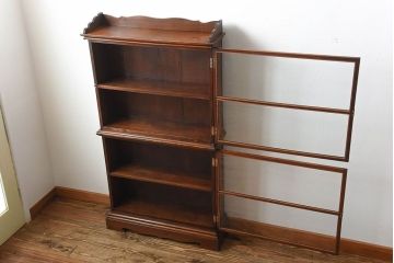 アンティーク家具　大正ロマン　高級品!古い木製の薄型コレクションケース