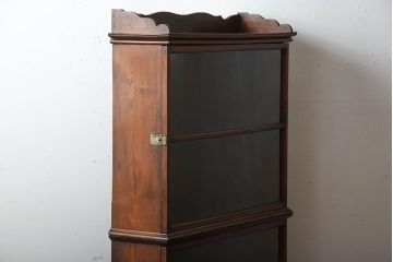 アンティーク家具　大正ロマン　高級品!古い木製の薄型コレクションケース
