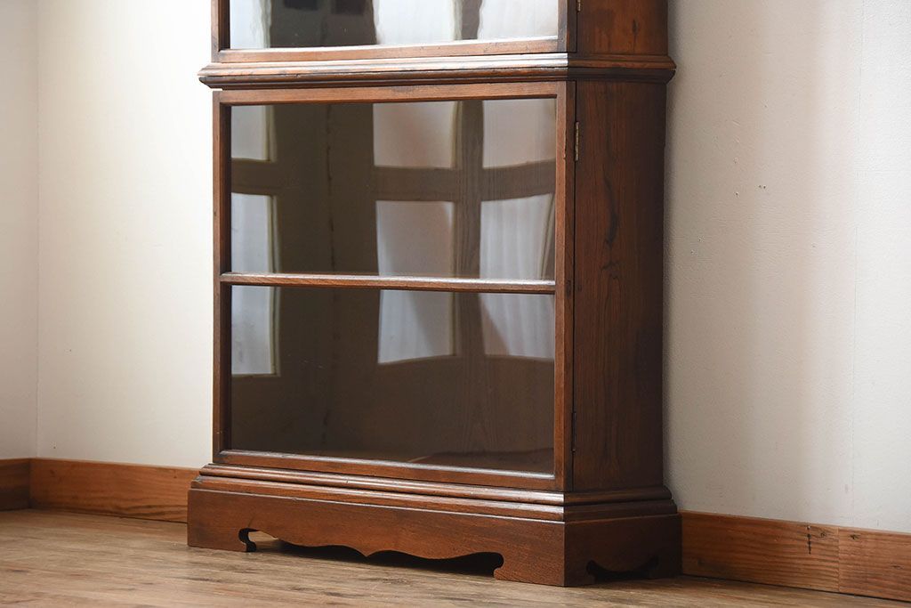 アンティーク家具　大正ロマン　高級品!古い木製の薄型コレクションケース