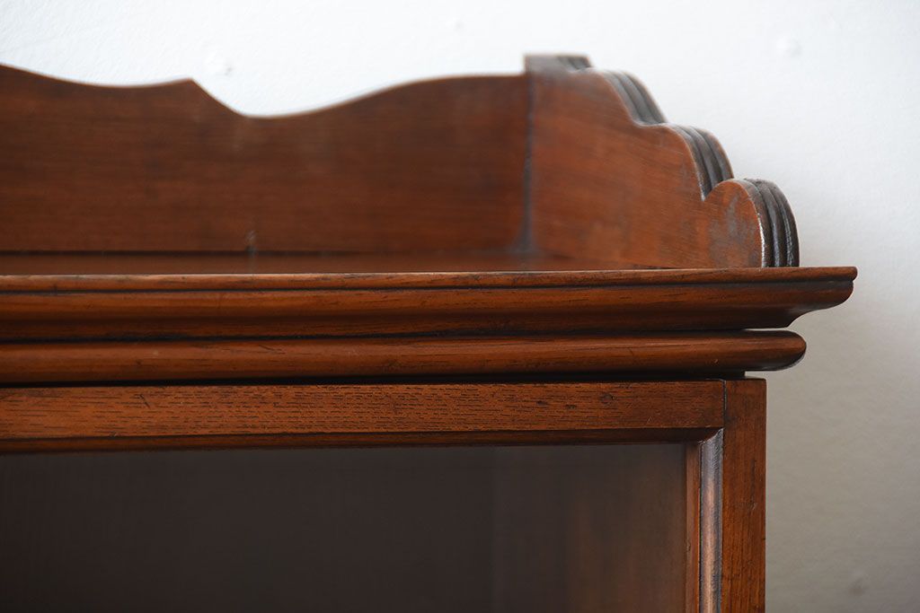 アンティーク家具　大正ロマン　高級品!古い木製の薄型コレクションケース