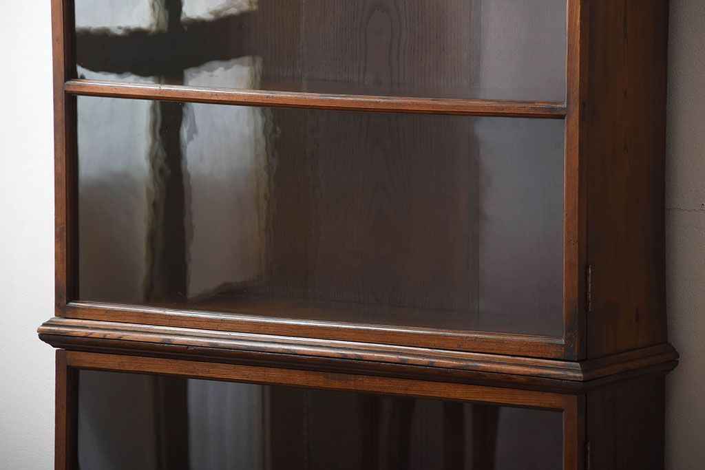 アンティーク家具　大正ロマン　高級品!古い木製の薄型コレクションケース