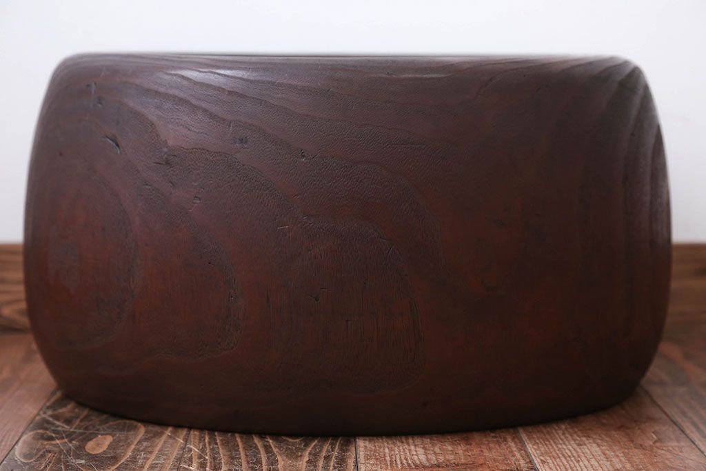 アンティーク雑貨　古民具・骨董　古い木のアンティークくりぬき火鉢