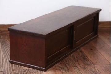 アンティーク家具　和製アンティーク　古い木製の小ぶりなテレビボード(ローボード)